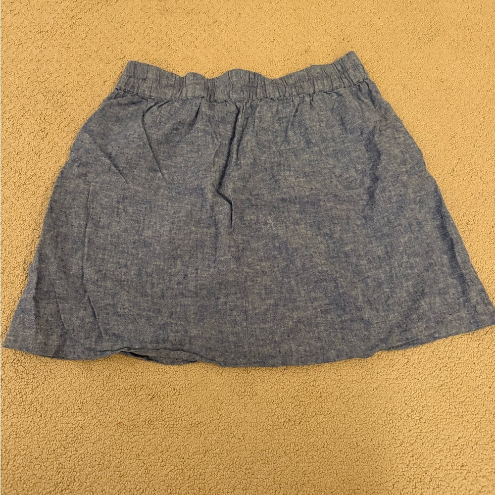 LOFT Chambray Blue Mini Skirt